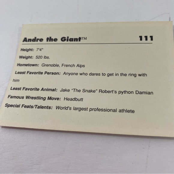 Andre the giant collectable trading cards-3 great condition 1990’s - Picture 4 of 10